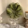 Goma para el pelo verde manzana con un toque de alta gama, elegante scrunchie de malla para coletas bajas y peinados semi-recogidos, accesorio para el cabello para mujeres