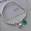 Pulsera de plata de ley s925 estilo coreano estilo coreano de alta gama sentido de la minoría sentido del color cara sonriente con cuentas 2023 nuevo para mujer