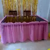 Mantel Desechable Impermeable a Prueba de Aceite de Plástico PE Rosa Azul Falda de Mesa Suministros de Decoración para Hotel Boda Fiesta