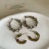 Pendientes Metálicos de Textura Geométrica Retorcida para Mujer, Diseño de Nicho, Únicos, Exquisitos, Modernos y Tendencia