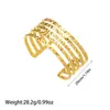 Pulsera de Acero Inoxidable Chapado en Oro de 18K de Estilo Nuevo Europeo y Americano que Conserva el Color para Mujer, Pulsera Abierta de Acero de Titanio con Diseño de Flor y Hoja de Gama Alta