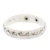 Moda Punk Gótico Calavera Remache Oscuro Retro Pareja Cuero PU Pulsera Pulsera de Pareja