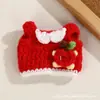 Chapéus de lã mini fofos feitos à mão em crochê, toucas de tricô com tema de frutas, acessórios para roupas de boneca, materiais para artesanato DIY