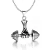 Accesorios de Moda Estilo Coreano Collar Clásico con Mancuerna para Hombre Joyería con Colgante de Acero de Titanio Personalidad