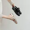 En Stock~Nuevos Mocasines de Verano sin Tacón y Punta Cuadrada, Sandalias de Punta Cerrada para Mujer, Calzado de Verano para Exteriores, Zapatos Tipo Mula con Tacón Grueso