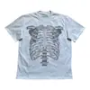 Camiseta de Manga Corta Estampada Estilo Harajuku Europeo y Americano Y2K de Verano, Top de Cuello Redondo, Camiseta Trendy Estilo Calle Oscuro Retro Ins
