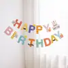 Guirnalda de Pancarta de Feliz Cumpleaños | Banderines de Letras Pastel Morandi para Decoración de Fiesta de Cumpleaños Infantil, Colgante de Pared para Fondo de Foto de Baby Shower