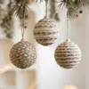 Adorno Navideño Colgante de Bola de Espuma Envuelto en Cuerda de Algodón Envuelto en Cuerda de Cáñamo de 8 cm Accesorios de Decoración Árbol de Navidad Sisal En Stock