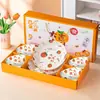Juego de Platos Cerámicos Bohemios Transfronterizos, Tazones, Palillos, Vajilla, Regalos Pequeños, Souvenirs, Tazones Cerámicos para el Hogar, Cajas de Regalo