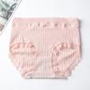 Pantaletas de Algodón Acanalado de Cintura Alta con Control de Abdomen para Mujer con Ribete Sexy de Encaje, Bragas que se Ajustan a la Cadera, Venta al por Mayor 3302