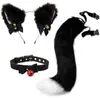 Diadema con Orejas de Gato para Cosplay Joyería de Cola de Gato Hecha a Mano Lindo Accesorios para el Cabello de Chica Gato Orejas de Animal Set de Accesorios de Cola de Animal