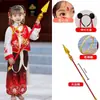 Traje de Nezha Niñas 2025 Nuevo Estilo Extranjero Traje Tang para Niños y Niñas Traje de Cosplay para Actuación de Junio