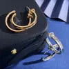 Pendientes de Aro con Forma de C Brillantes Sencillos Estilo Ins Diseño de Anillo Clásico Muestra Lujo Elegante
