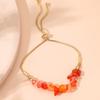 Pulseira Distintiva de Cascalho Natural Estilo Coreano Puxar Ajustável Moderna Linda Pulseira de Gema Menina Joia Bonita