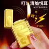 Rueda de desbaste lateral deslizante de acero Langsheng Encendedor de llama abierta oblicua inflable Patrón de doble cara Encendedor de regalo