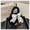 Bolso de Mano de Peluche para Mujer 2025 Nuevo Primavera a la Moda Estilo Coreano Moda Lazo Hombro Cruzado Cuentas Bolso Cuadrado Pequeño
