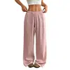 Amazon Transfronterizo Europeo y Americano 2026 Nueva Moda para Mujer Elegantes Versátiles Elásticos Casuales Color Sólido Pantalones Largos Pantalones de Pierna Ancha