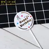 Novos suprimentos para panificação, decoração de bolo, carimbo quente, bandeira criativa para bolo, pequeno cartão quadrado, inserção de bolo de aniversário, produto acabado