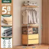 Perchero de pie de diseño abierto para dormitorio, hogar, estilo japonés, perchero de noche, estante de almacenamiento, perchero de almacenamiento multifuncional