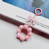 Nuevo llavero de coche con lazo galvanizado, colgante creativo de pintura en color caramelo, anillo de perlas, accesorios para decoración de bolsos