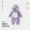 Roupas de bebê, macacão acolchoado para recém-nascido 150g, macacão de fleece grau A para outono e inverno, macacão de bebê para atividades ao ar livre e engatinhar