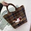 Bolsa de Lã Casual de Grande Capacidade para Mulheres 2026 Nova Bolsa de Ombro para o Outono e Inverno Bolsa de Mão Fashion Bolsa Tote