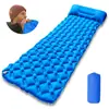 Colchoneta Inflable Auto-Inflable para Acampar al Aire Libre con Bomba de Pie, TPU con Forma de Diamante y Almohada para Esterilla de Dormir de Tienda de Campaña