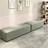 Banco largo para área de descanso de salón de uñas, banco largo para jardín de infantes, banco para cambiarse los zapatos con cojín suave, diseño simple