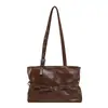 Bolso tote retro de moda transfronterizo para mujer 2026 Otoño nuevo bolso de hombro único con empalme de color liso bolso para el hombro para el trabajo
