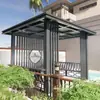 Pabellón simple estilo chino nuevo de aleación de aluminio para sombra solar, Cenador exterior con imitación de madera, Pasillo antiguo, Pabellón de cuatro esquinas para vista de jardín