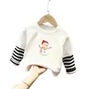 G2208 # Camiseta de Algodón Puro Manga Larga Falsa de Dos Piezas para Niños y Niñas Estilo Nuevo Ropa de Invierno para Niños Bebé Cuello Redondo