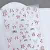 Pegatinas para uñas con borde dorado y diseño de flor de durazno, con diseño de mariposa de hielo y flor pequeña rosa estéreo, para usar como parche de uñas