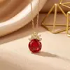 Colar Redondo de Moda Popular Transfronteiriço Retro de Cobre Microincrustado, Joia de Corrente de Clavícula Minimalista de Luxo Leve de Nicho Exquisita