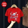 Camiseta de Algodão Puro de Manga Curta para Meninas, Estilosa e da Moda, Novo Estilo de Verão, Blusa Cartoon Soltinha Estilo Coreano para Crianças, Camiseta de Manga Meia para Meninas