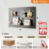 Tablero perforado colorido inspirado en la dopamina para decoración de pared de sala de estar, un nuevo estante de almacenamiento metálico engrosado con accesorios magnéticos, diseñado para ocultar imperfecciones