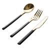 Conjunto de Talheres Ocidentais Criativos de Aço Inoxidável 304, Garfo e Colher, Conjunto de Presente, Faca e Garfo para Steak Estilo Europeu, Preto Dourado de Alta Qualidade