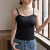 6611 Verão Pequena Alça de Ombro Costas Bonitas Camiseta Regata Cinto Feminino Bojo no Peito Base Afinar Tubo Top Roupa Íntima Interna Roupa Íntima Fina