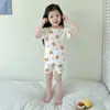 Pijama para Niños Niños Traje Delgado de Manga Corta Niñas Ropa de Casa para Aire Acondicionado Seda de Hielo Transpirable Clase A 0-10 Años Bebé