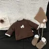 Camiseta Interior de Terciopelo para Niños y Niñas Invierno Bebé Lindo Dibujo Animado Interior Engrosado Cálido para Niños