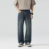 Moda Masculina Fengshe / Lançamento Primavera 2026 Novos Jeans Masculinos Jeans Americano High Street Soltos de Perna Reta Calças Compridas