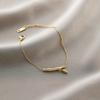 Pulsera de Acero de Titanio Transfronteriza de Venta Caliente para Mujer Trébol de Cinco Hojas Diamante Estilo Ins Personalidad Colección Chapado al Vacío en Oro de 18K