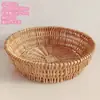 Cesta Redonda de Ratán para Pan al Vapor Cesta Redonda para Pan Cesta de Escritorio para Frutos Secos y Frutas Cesta de Mimbre Europea para Almacenamiento de Verduras y Huevos en la Cocina