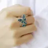 Anillo de Mariposa New Jasper Plateado para Mujer [] Esmalte Retro Guofeng Nicho Outlet de Fábrica
