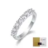 Anillos apilables de moda para mujer, anillos de plata de ley S925 que no se decoloran con moissanita, venta al por mayor con certificado Gra