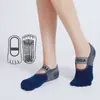 Calcetines YOGA para mujer de dedos divididos antideslizantes bloques de color calcetines deportivos para dedos de mujer calcetines de dedos cortos YOGA calcetines de tira ancha