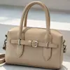 Bolsa de Mão de Couro de Lichia de Alta Qualidade Bolsa Almofada para Mulheres 2026 Nova Tendência Moda Bolsa Boston Versátil Bolsa Transversal