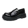 Mocassins Casuais Masculinos de Couro com Solado Grosso Aumentado, Moda Outono/Inverno 2025, Para Homens e Adolescentes, Slip-on