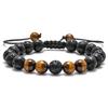 Amazon Corrente Ouro Joia Pulseira Pedra Vulcânica Turquesa Tigre Yoga Pulseira Trançada Yoga Energia Serviço Transfronteiriço