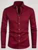 Camisa Nueva de Manga Larga, Estilo Business Casual, Camisa para Hombre Elástica en Cuatro Direcciones Transfronteriza, Camisa de Negocios Amazon