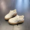 Zapatillas de Entrenamiento Alemanas Retro de Suela Gruesa para Mujer Otoño Nuevo Bloqueo de Color Simple Versátil para Viajes Diarios Estudiante Suela Suave Casual Zapatillas de Tabla